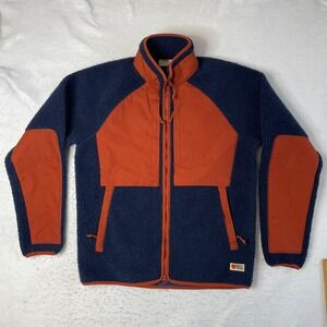 Fjallraven Vardag Pile Jacket Mens Large Blue Orange Fleece G-1000 Full Zip